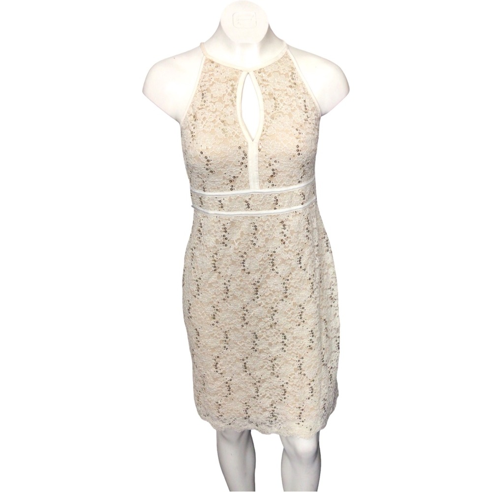 Night Way Collections Cream Lace Midi Dress
